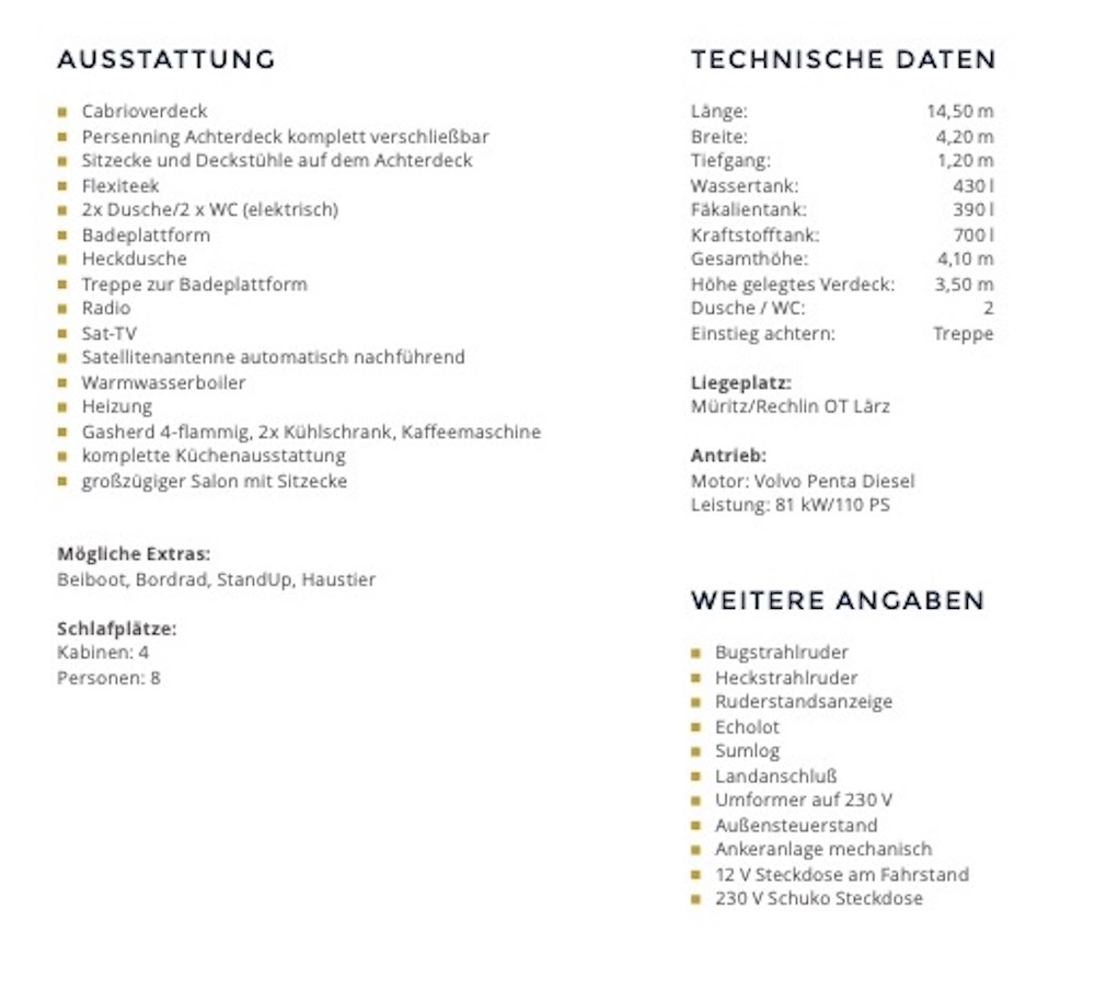 Ausstattung Pollux